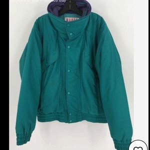 Haute Route Mens Teal Long Sleeve Snap Pockets Outerwear Ski Jacket Size Medium